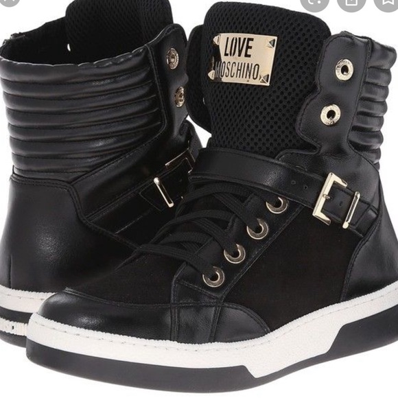 love moschino high top sneakers